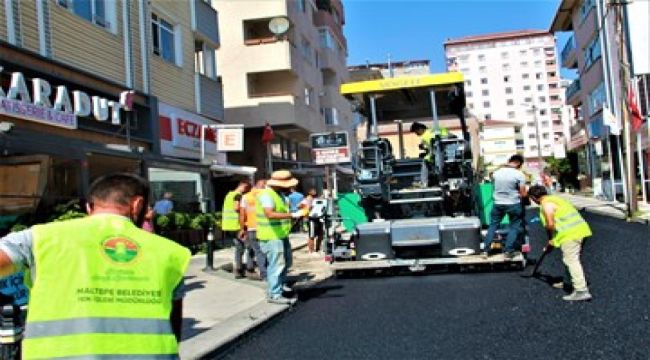 Maltepe'nin cadde ve sokaklarında asfalt serimi başladı